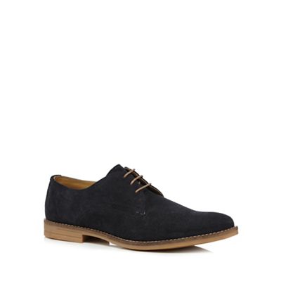 Base London Big and tall navy suede 'bayham' lace up shoes